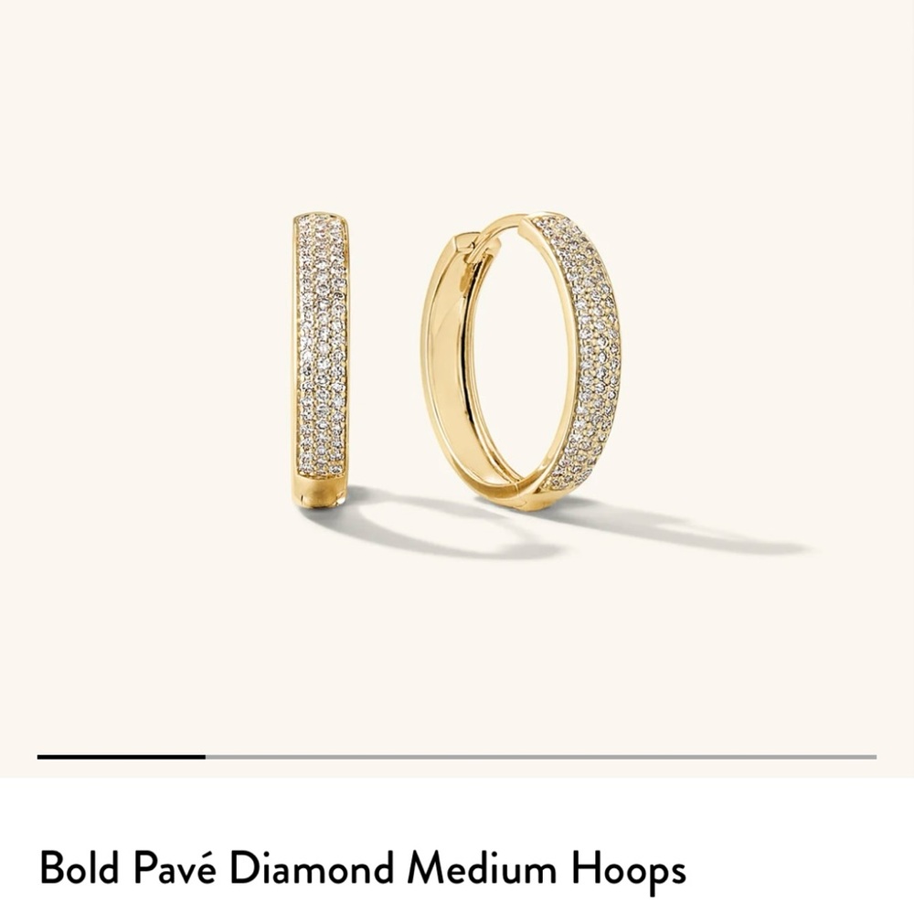 Mejuri Bold Pave Diamond Medium Hoops